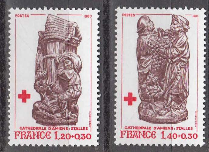 France 1980  Y&T 2116 - 2117  N**   Croix-Rouge