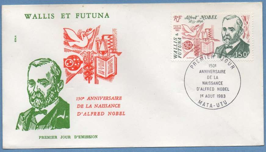 Wallis & Futuna FDC N° PA127  Alfred Nobel 1983
