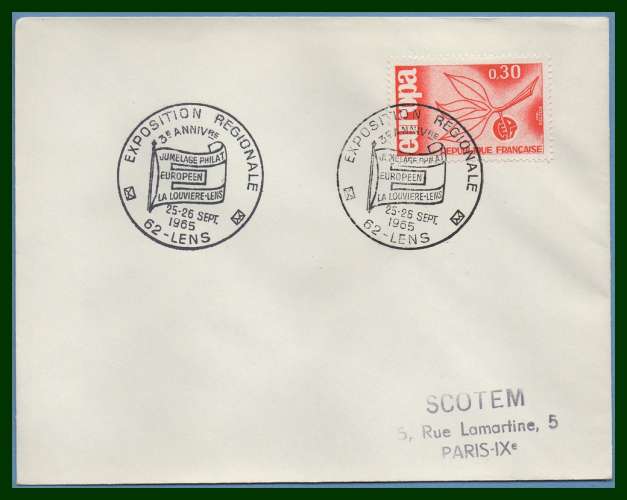 France BT Lens Jumelage La Louvière 1965  /  N° 1455 Europa