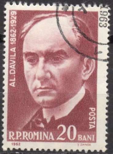 9577N - Y&T n° 1855 - oblitéré - A I Davila écrivain- 1962 - Roumanie