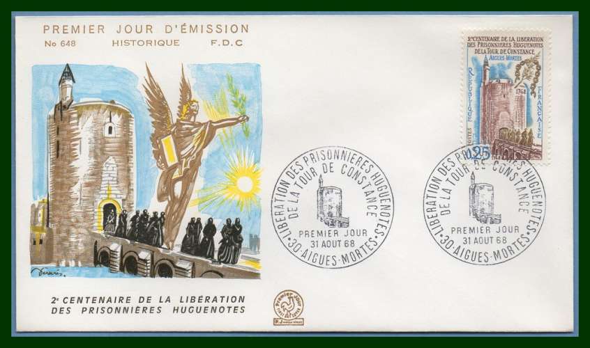 France FDC Libération des prisonnières Huguenotes Aigues Mortes1968  