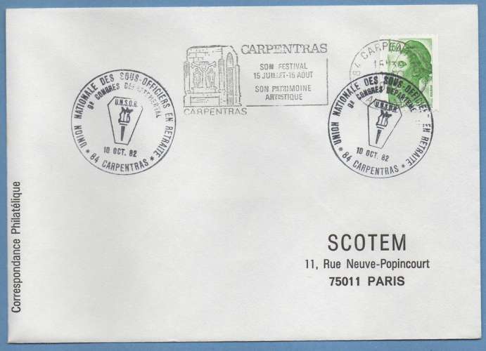  FL + BT  Carpentras 1982 / N° 2222 roulette Liberté 