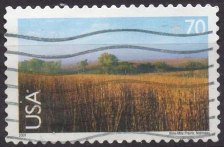 9809 - Y&T n° 128 - P A adhésif oblitéré - Nine Mile Prairie Nebraska - 2001 - Etats Unis