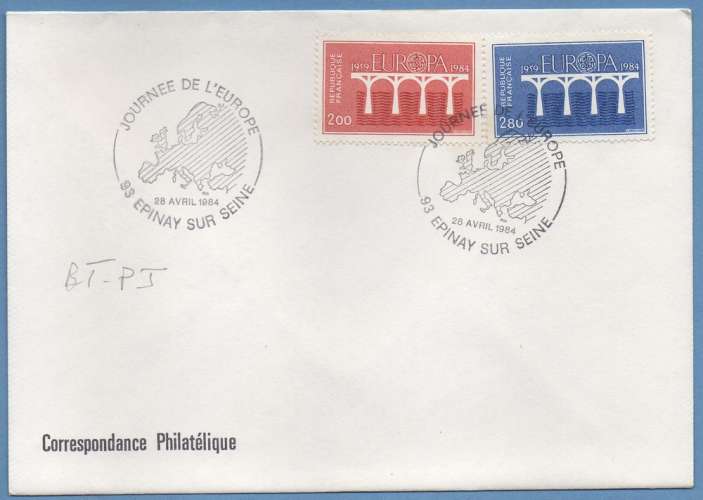 France BT FDC (GF non mentionné) 28/4/1984 / N° 2309/10 Europa