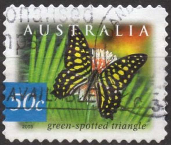9894 - Y&T n° 2132 - adhésif oblitéré - Papillon - Graphium agamemnon ligatum - 2003 - Australie