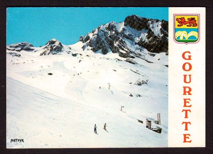  France Cpm Gourette les Pyrénées sous la neige 1400 m téléski du Cinto Blanque