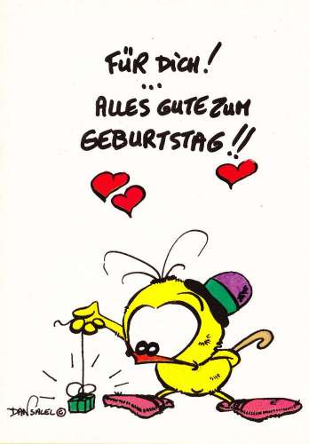 France Carte Postale 1986 Le Piaf De Dan Salel Pour Toi Bon Anniversaire En Allemand Site D Achat Vente Et D Encheres D Objets De Collections Accrophil