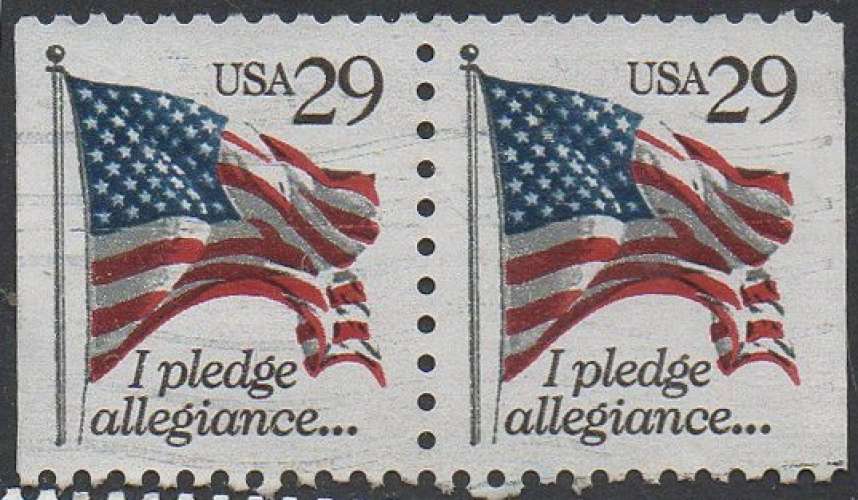 USA Se-tenant paire NDG-D Drapeau obl