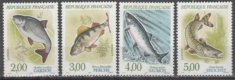 France 1990  Y&T  2663 - 2666  N**  poissons