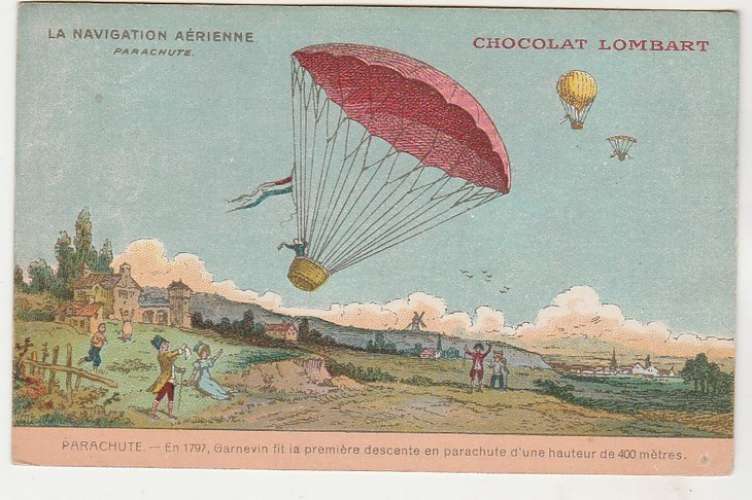 cpa  Chocolat Lombart  Parachute