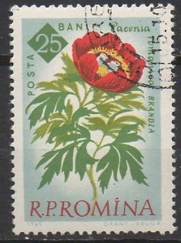 Roumanie 1961 - Y & T : 1820 - Fleur : pivoine