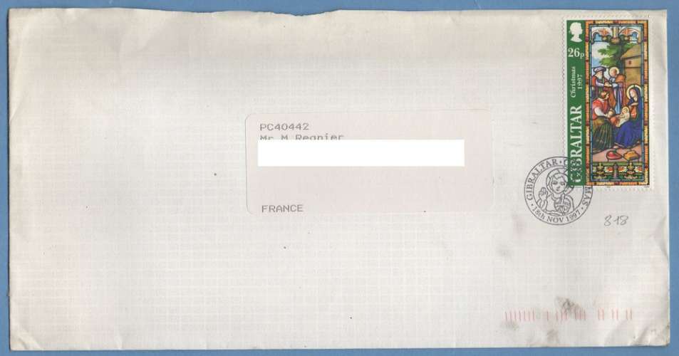 Gibraltar N° 818 > France 1997 Vitrail