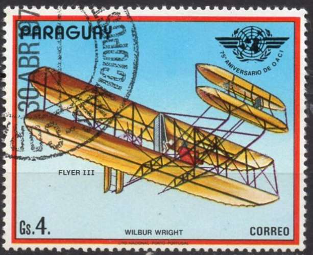 A393 - Y&T n° 1693 - oblitéré - Flyer III des frères Wright - 1979 - Paraguay