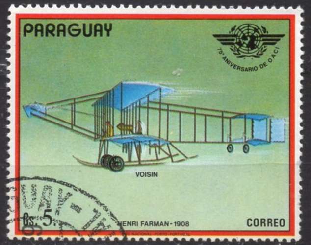 A394 - Y&T n° 1694 - oblitéré - Le Voisin d'H Farman (1908) - 1979 - Paraguay