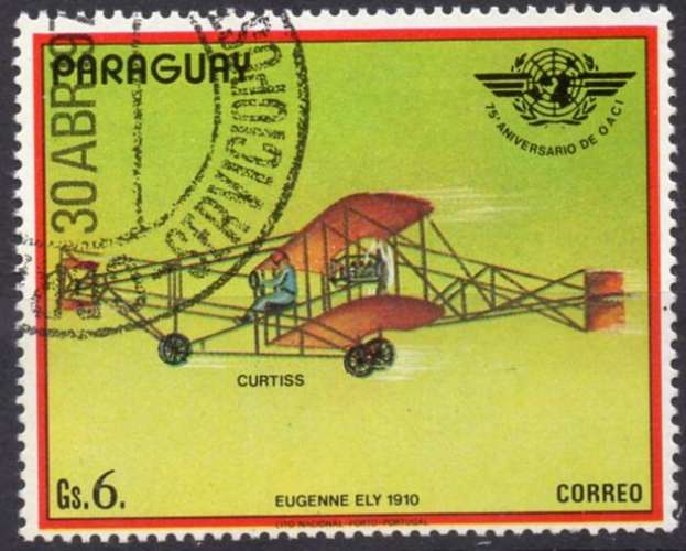 A395 - Y&T n° 1695 - oblitéré - Curtiss E Elly (1910) - 1979 - Paraguay