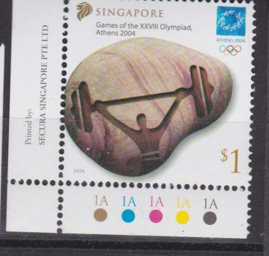 Singapour 2004 YT 1264 MNH JO Athenes Halterophilie