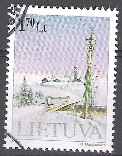  Lietuva 2000 Michel 743 O Cote (2013) 1.80 Euro Nouvel an Paysage Cachet rond