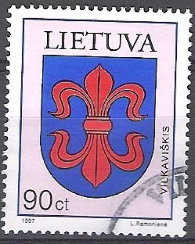  Lietuva 1997 Michel 653 O Cote (2013) 0.90 Euro Armoirie Vilkaviskis Cachet rond