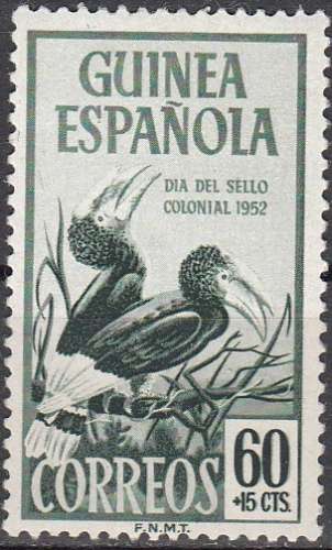  Guinea Española 1952 Michel 285 Neuf ** Cote (2002) 0.90 Euro Oiseau bucérotidé