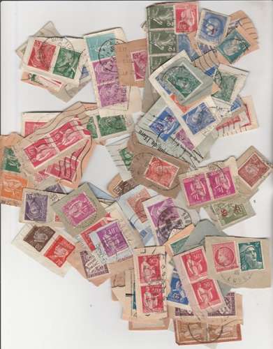 France petit lot d'une centaine de timbres sur fagments