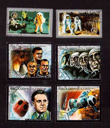 Guinée Equatoriale Lot de 6 timbres oblitérés Espace