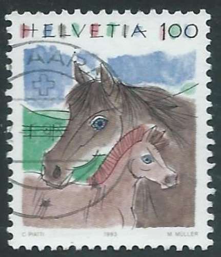 Suisse - Y&T 1419 (o) - Chevaux -