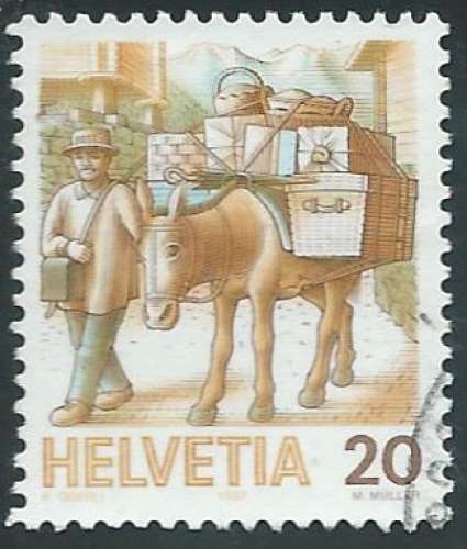 Suisse - Y&T 1264 (o) - Transport Postal à dos de mulet -