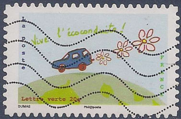 FRANCE 2014 : yt  975 Oblitéré/Used #  Ecogeste - Vive l'écoconduite !
