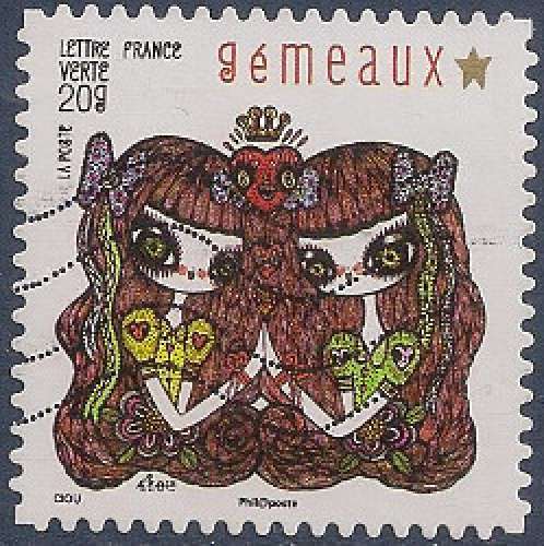 FRANCE 2014 : yt  943 Oblitéré/Used # Féerie astrologique - Gemeaux