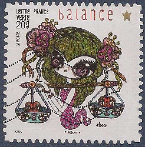 FRANCE 2014 : yt  947 Oblitéré/Used # Féerie astrologique - Balance
