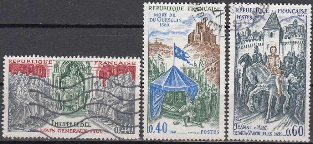  France 1968 Yvert 1577 - 1579 O Cote (2012) 1.65 Euro Grands noms de l'Histoire Cachet rond