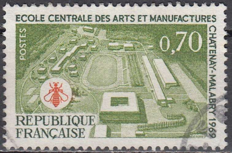  France 1969 Yvert 1614 O Cote (2012) 0.50 Euro Ecole centrale des Arts et Manufactures Cachet rond