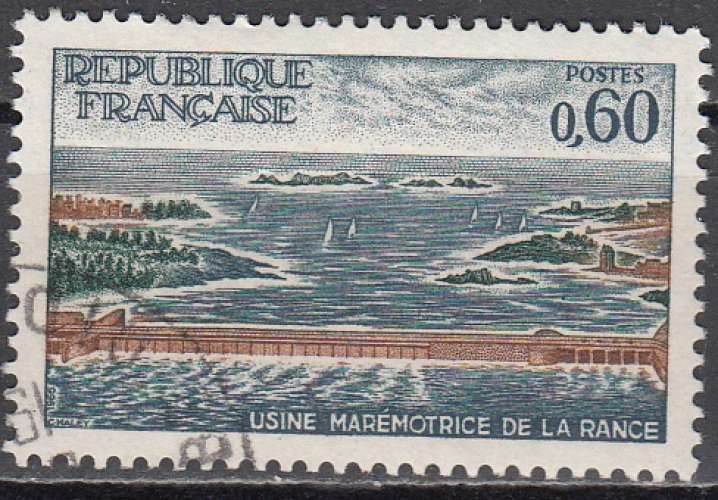 France 1966 Michel 1566 O Cote (2008) 0.65 € Usine marémotrice de la Rance Cachet rond