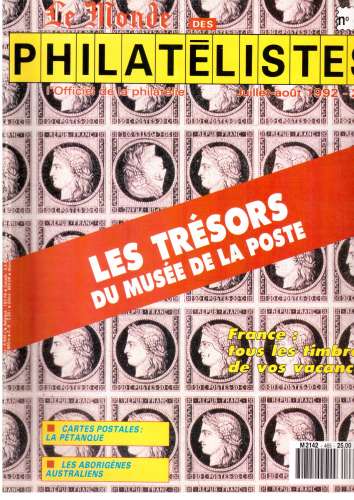 France 1992 revue le monde des philatélistes numéro special trésors du musée de la Poste