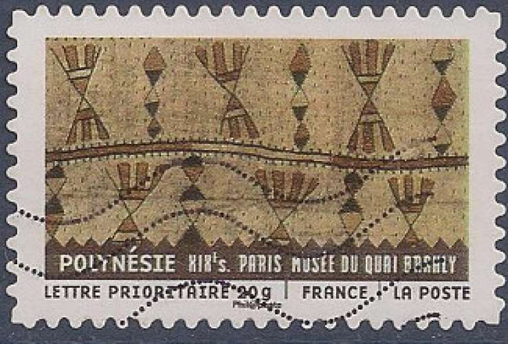 FRANCE 2011 : yt 514 Oblitéré/Used # Tissus du monde - Polynésie