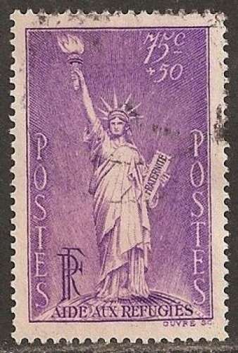 FRANCE 1936 Y&T 309 oblitéré - Statue de la Liberté , aide aux réfugiés