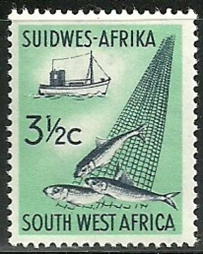 Sud Ouest Africain - South West Africa 1961 - Pêche - Poissons - Bateau - N° Y&T 259 neuf *