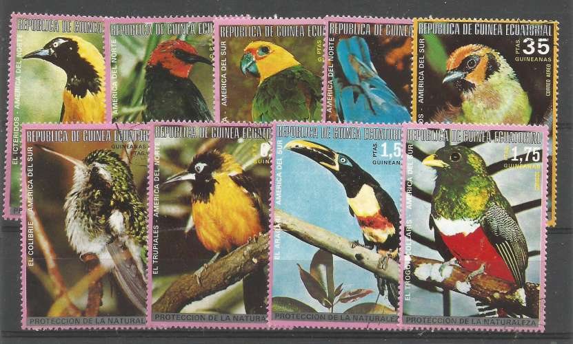 Guinée équatoriale - Petit lot d'oiseaux  Guinée équatoriale - Petit lot d'oiseaux