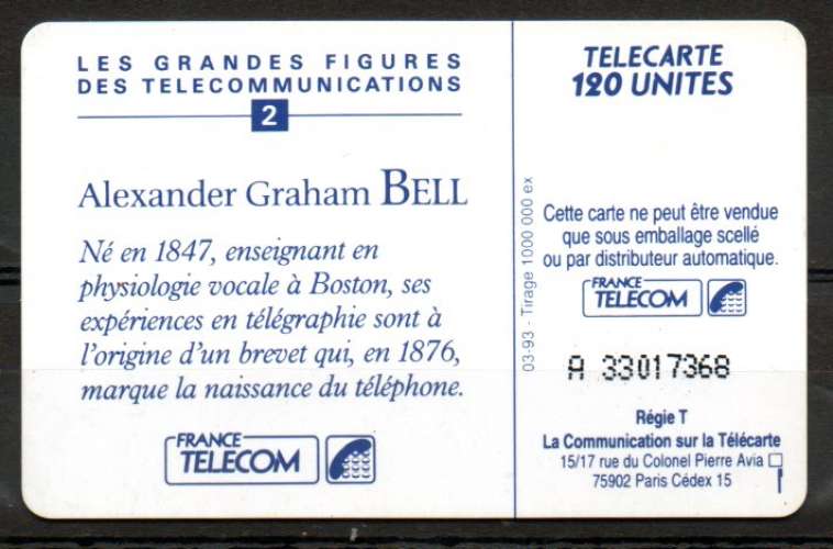 France F308a Alexander Graham BELL 120U-SO3 Édition 3/93