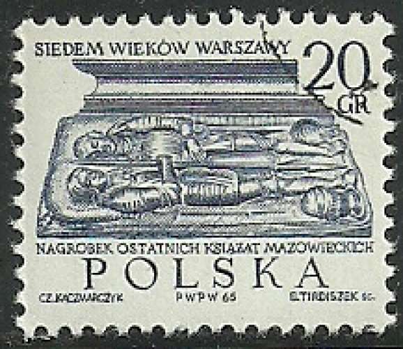 Pologne - Polska 1965 - Tombeau - Y&T 1451 oblitéré