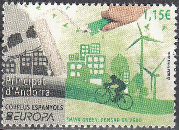 Andorra Español 2016 Yvert 428 Neuf ** Cote (2017) 3.50 Euro Europa CEPT Pensez en vert  