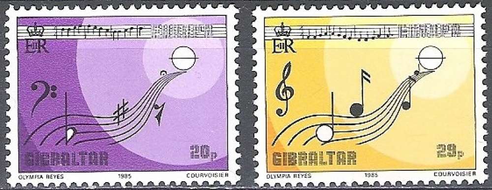 Gibraltar 1985 Michel 487 - 488 Neuf ** Cote (2008) 2.65 € Europa CEPT Année européenne de musique