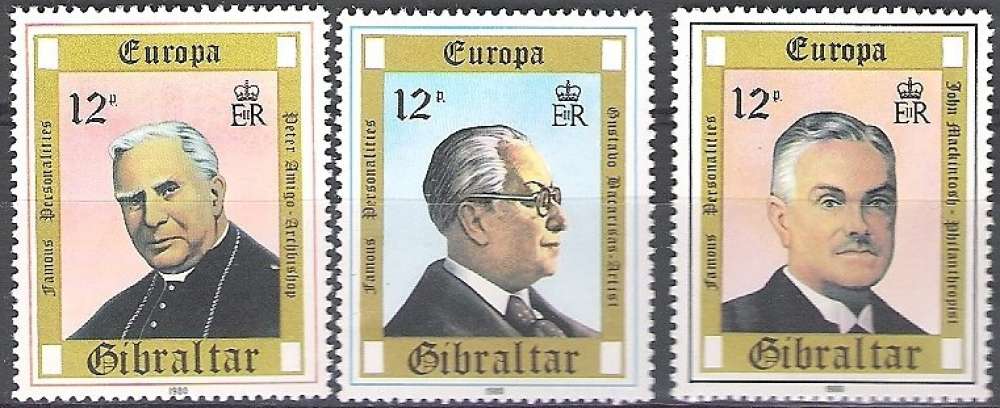 Gibraltar 1980 Michel 405 - 407 Neuf ** Cote (2008) 1.80 € Europa CEPT Personnages célèbres