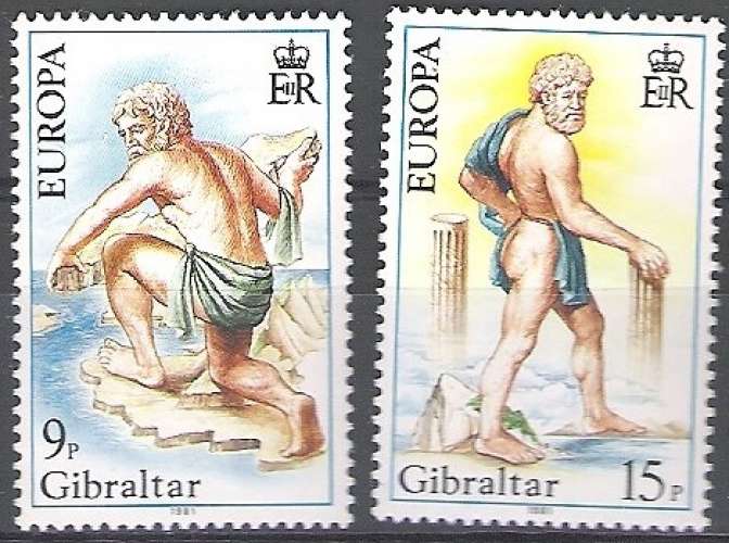 Gibraltar 1981 Michel 416 - 417 Neuf ** Cote (2008) 1.00 € Europa CEPT Heracles
