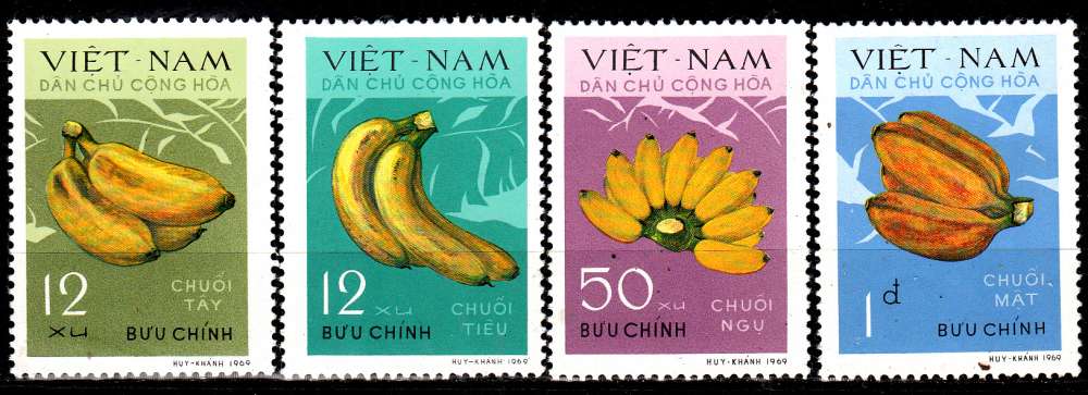 Viêt Nam du Nord 686 / 89 Variétés de bananes