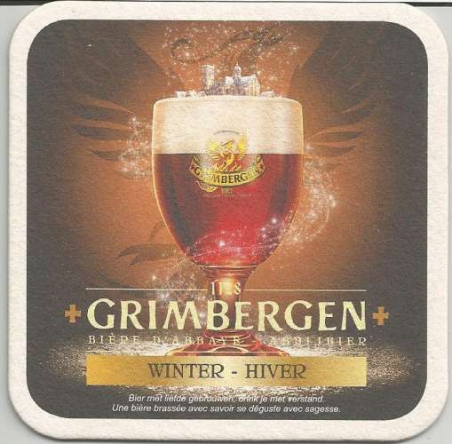 Sous bock - Belgique - Brasserie Alken Maes - Bière Grimbergen Hiver. - Neuf