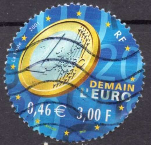 D063N - Y&T n° 3402 - oblitéré - Euro - 2001 - France