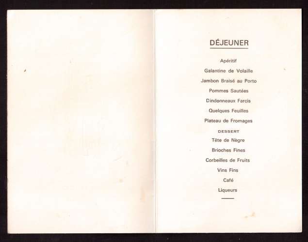 Menu de communion  1966  déjeuner et dîner  Imp du Cotentin - Carentan