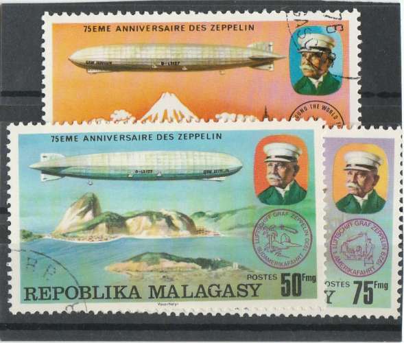 MADAGASCAR n° 580-581-582 oblitérés