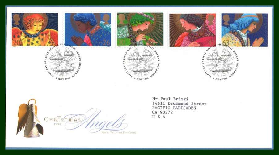 GB FDC 1998  Christmas Angels  N° 2061 /5 Noël Anges